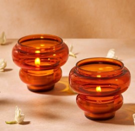 Glass Diyas Handmade Set For home decoration