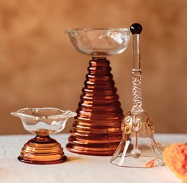 Glass Diyas Handmade Set for Pooja & Ring Well